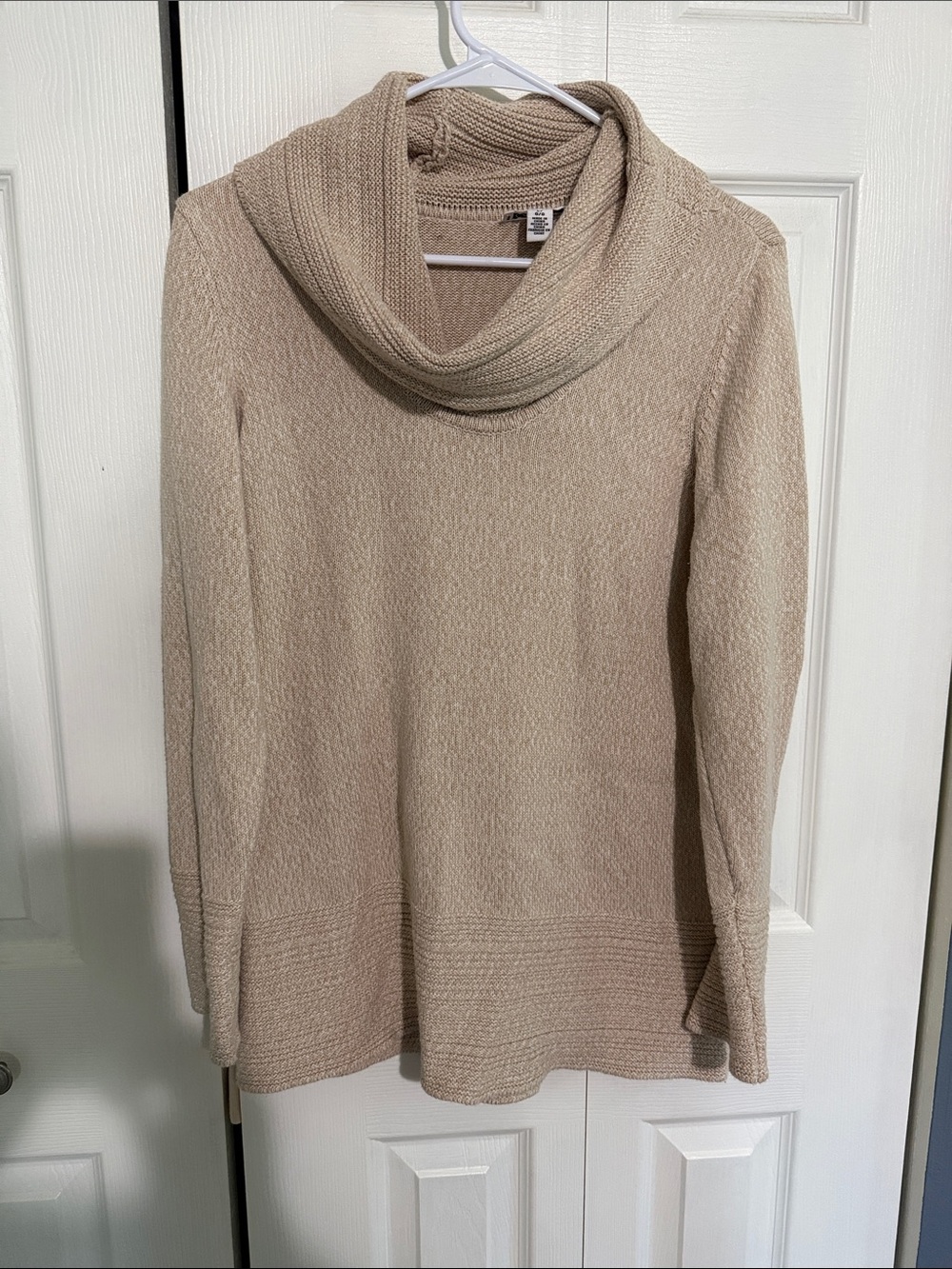 Calvin Klein Neutral Taupe Cowl Neck Sweater
